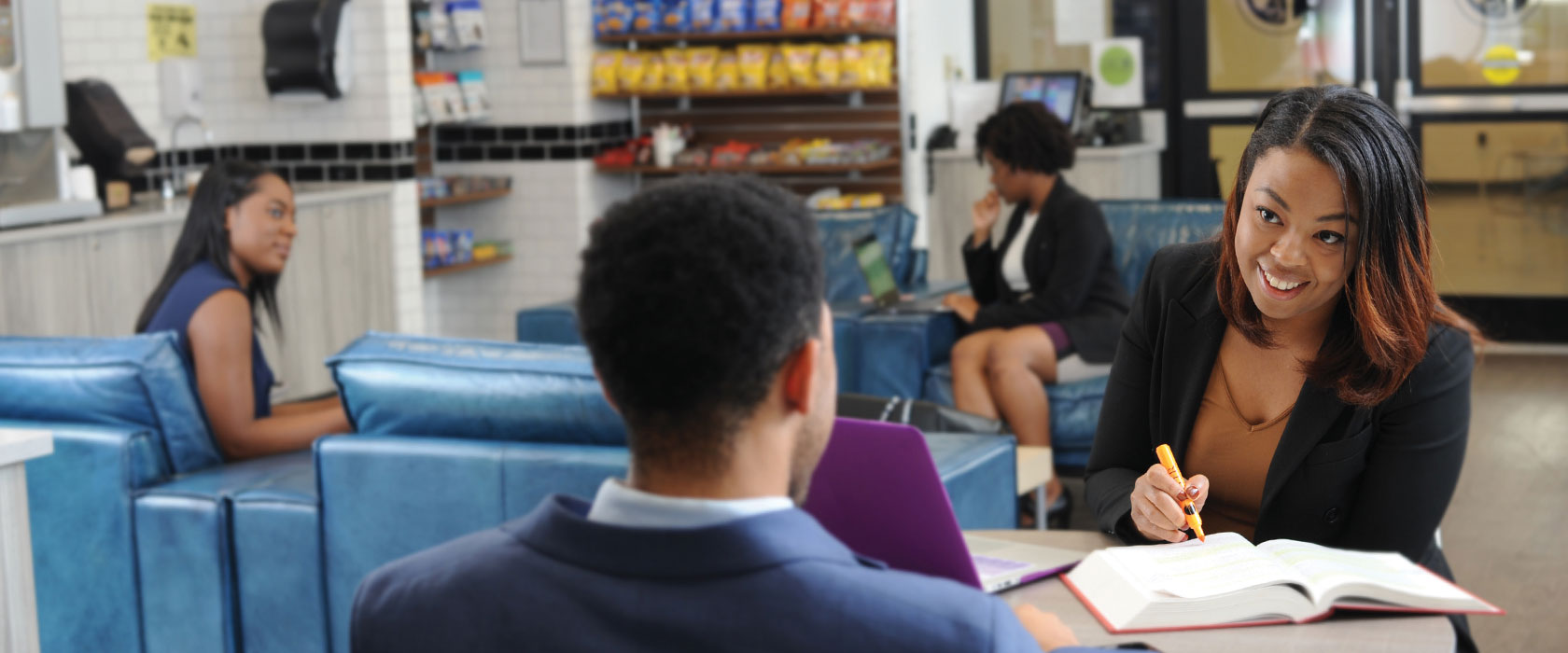 Students Studying in the Cafe