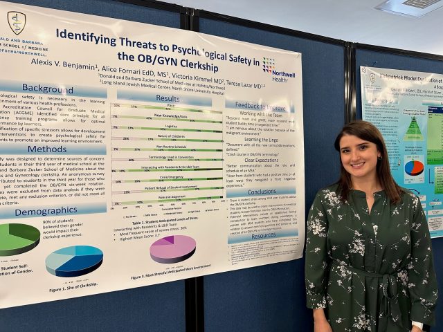 Capstone day presentation with poster and medical student